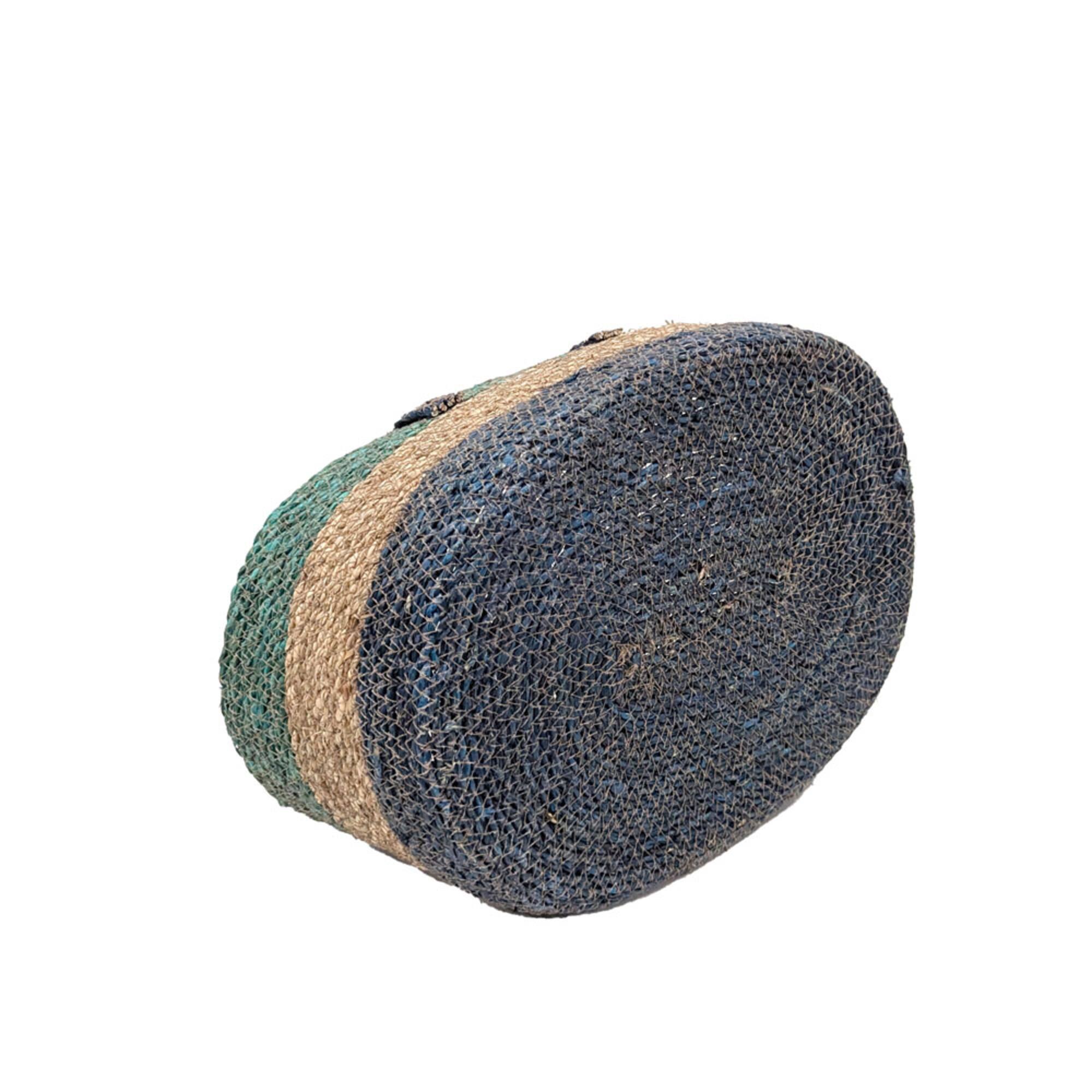 14.5" Blue Stripes Seagrass Basket by Ashland®